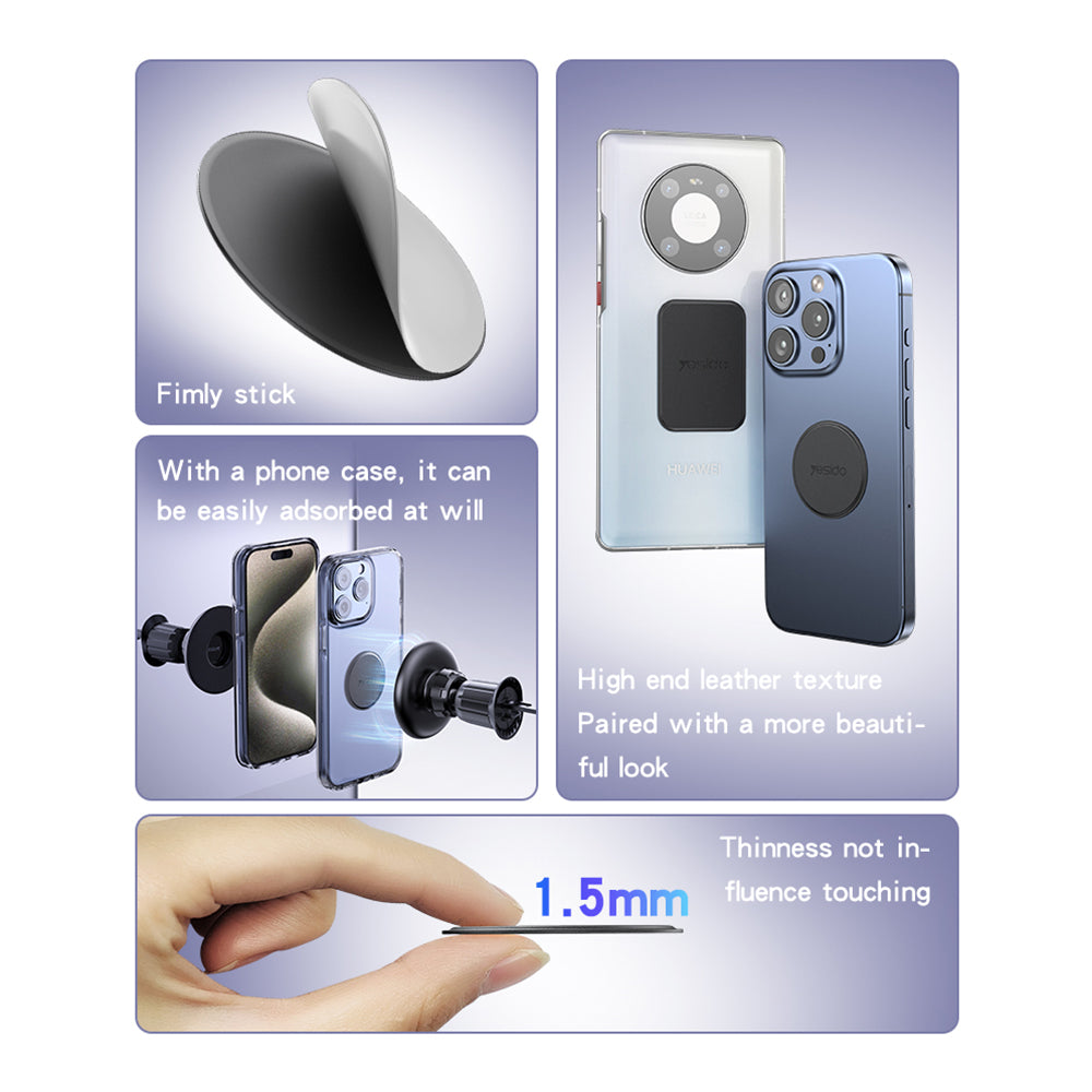 Stiker Metalik Yesido C207 2in1, Crni