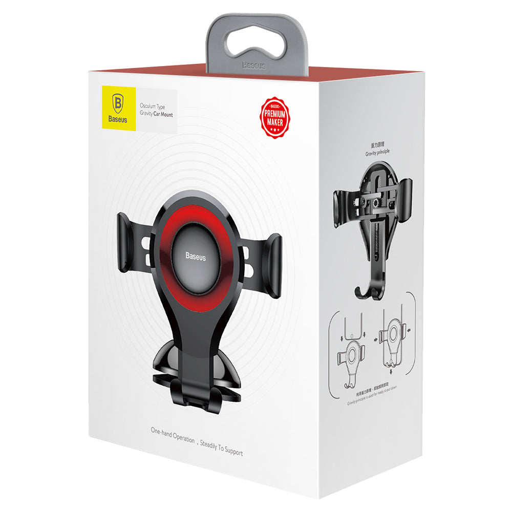 Baseus Osculum Gravity Car Mount, 63mm - 85mm, Red SUYL-XP09 