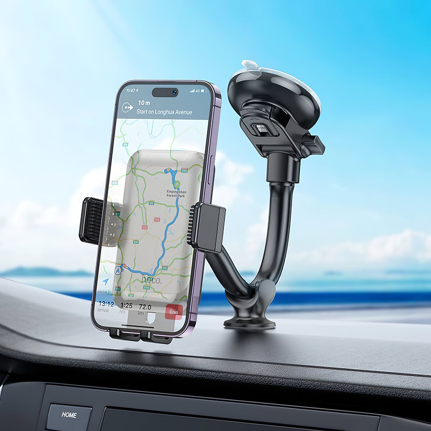 Auto držač HOCO H27, 4.7inch - 7inch, Crni