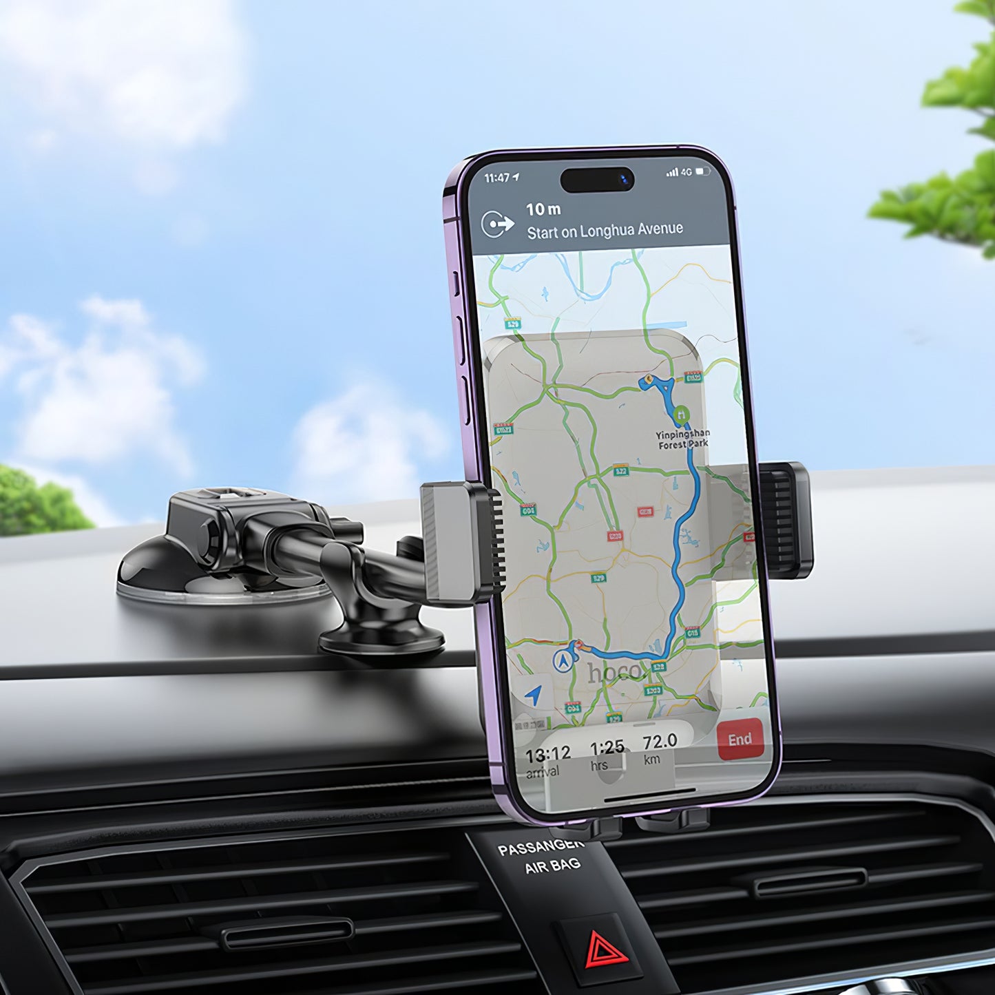 Auto držač HOCO H27, 4.7inch - 7inch, Crni