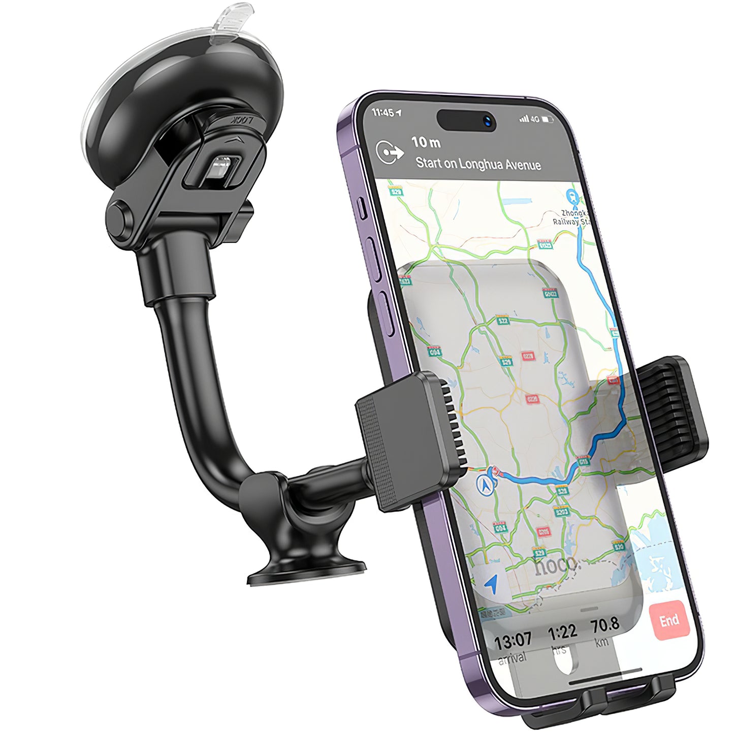 Auto držač HOCO H27, 4.7inch - 7inch, Crni