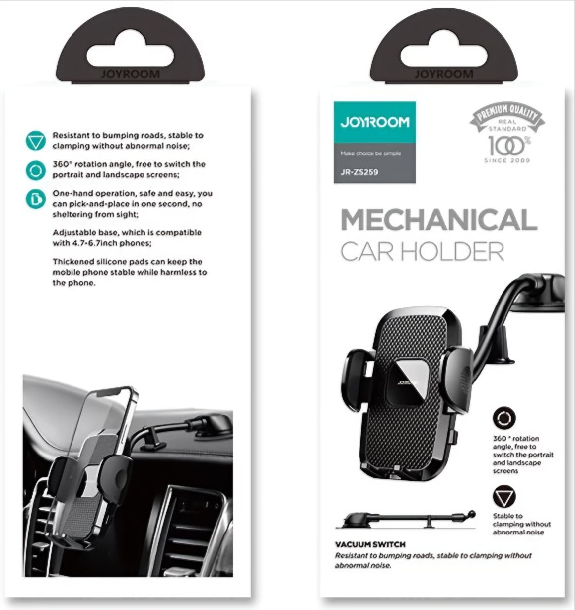 Auto nosač Joyroom JR-ZS259 Dash, 4.7inch - 6.9inch, Crni