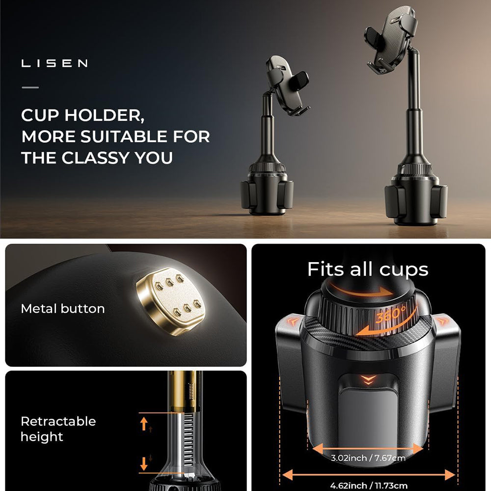 Suport Auto Lisen, 4.7inch - 7.2inch, Crni YL0220100001