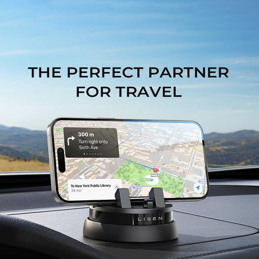 Auto nosač Lisen za Telefon / Tablet sa debljinom 6mm - 13mm, Crni YL0224060015