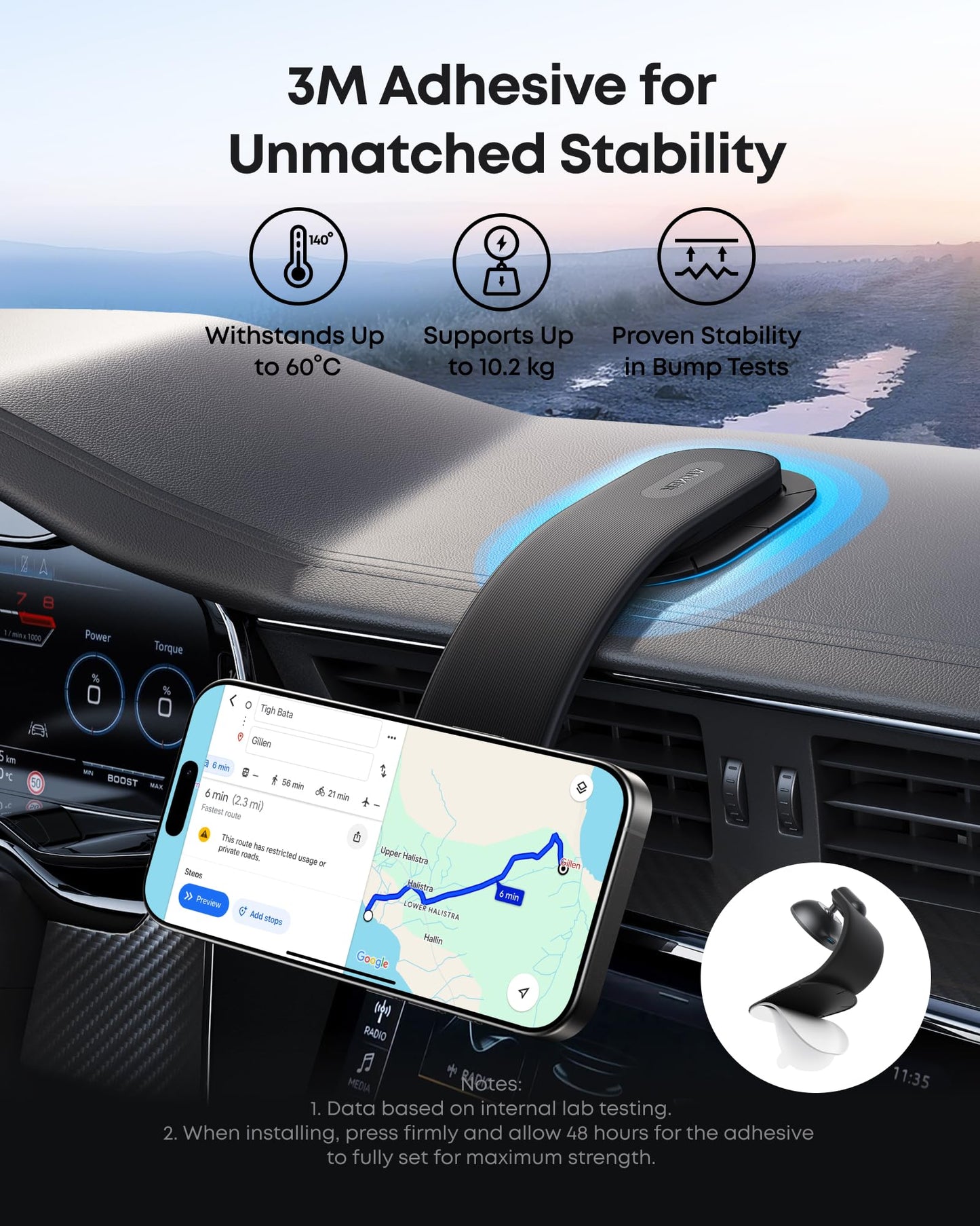 Auto Magnetni Držač Anker Nano, Univerzalni, Crni A9110H11