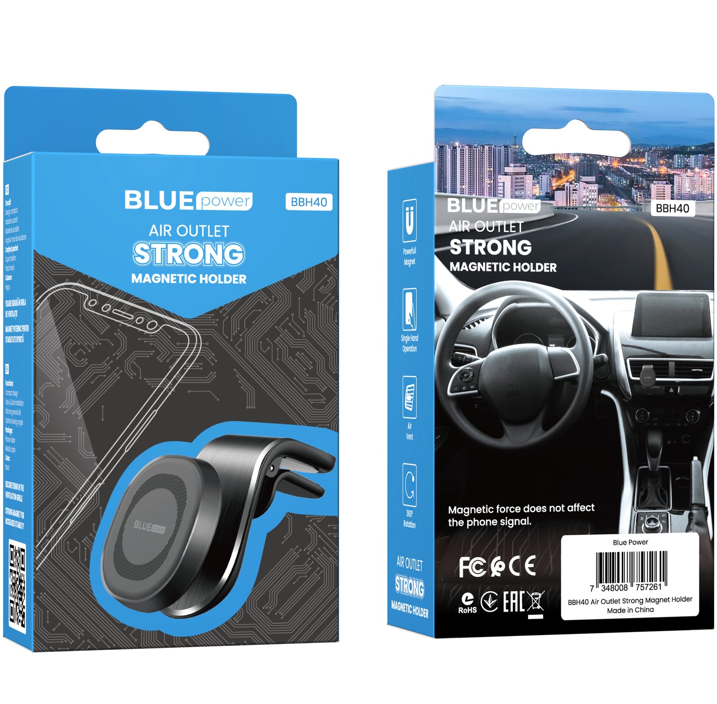 Auto Magnetni Držač BLUE Power BBH40 Kyle Air, Univerzalan, Crni