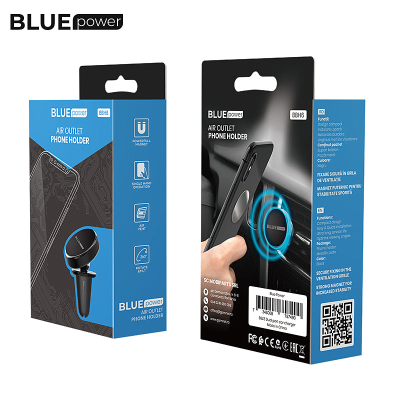 Auto nosač Magnetni BLUE Power BBH6, Univerzalni, Crni
