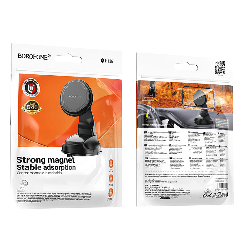 Magnetni auto držač Borofone BH136 Parker, 4.5inch - 7inch, Crni