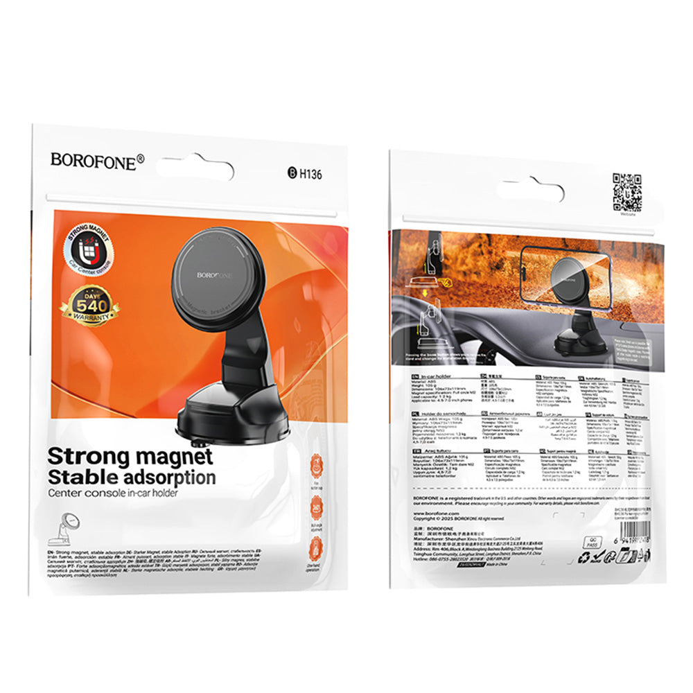 Magnetni auto držač Borofone BH136 Parker, 4.5inch - 7inch, Crni