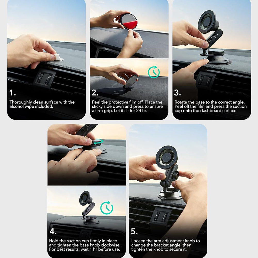 Auto Magnetni Držač ESR OmniLock Dash, Univerzalni, Crni