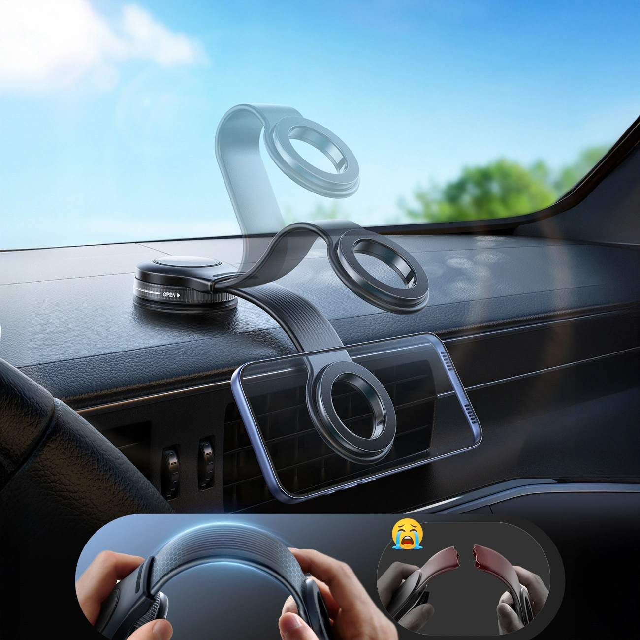 Univerzalni magnetni auto držač Joyroom JR-ZS518, crni