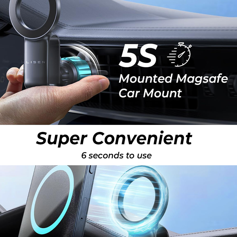 Suport Auto Magnetni Lisen, Univerzalan, Crni YL0224050012