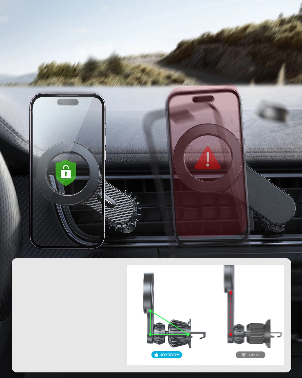 Auto Magnetni Držač Joyroom JR-ZS355 Air Vent, Univerzalan, Crni