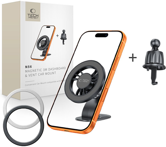 Univerzalni magnetni auto držač Tech-Protect N56 2in1 II, crni