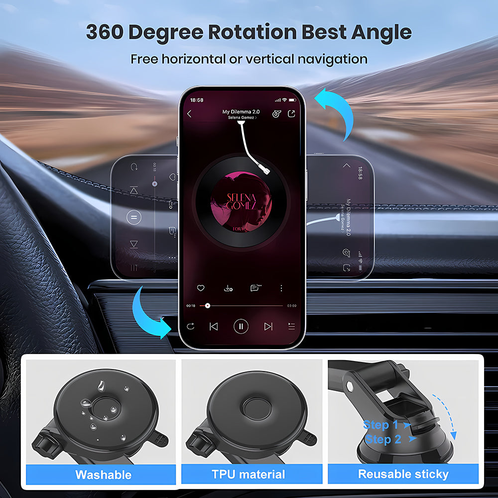 Auto Magnetni Nosac Techsuit S12, Univerzalan, Crni