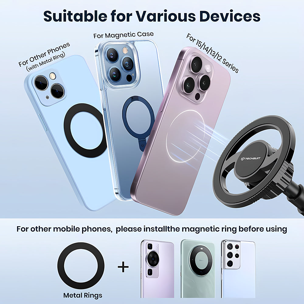 Auto Magnetni Nosac Techsuit S12, Univerzalan, Crni