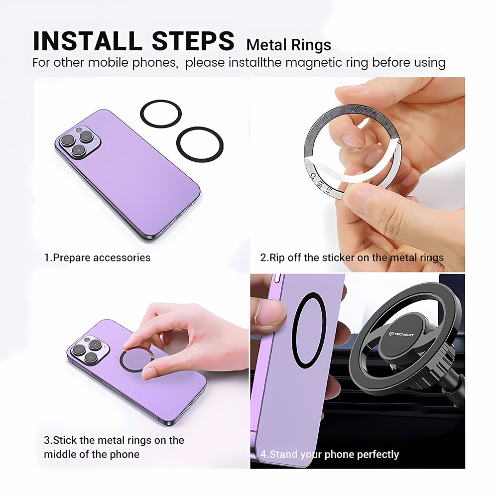 Auto Magnetni Nosac Techsuit S12, Univerzalan, Crni