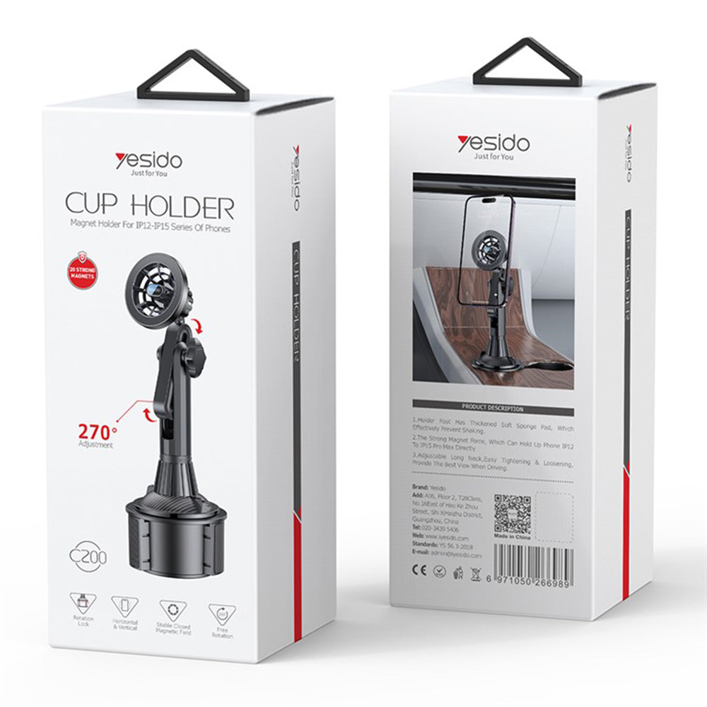 Auto Magnetni Nosac Yesido C200, Univerzalan, Crni