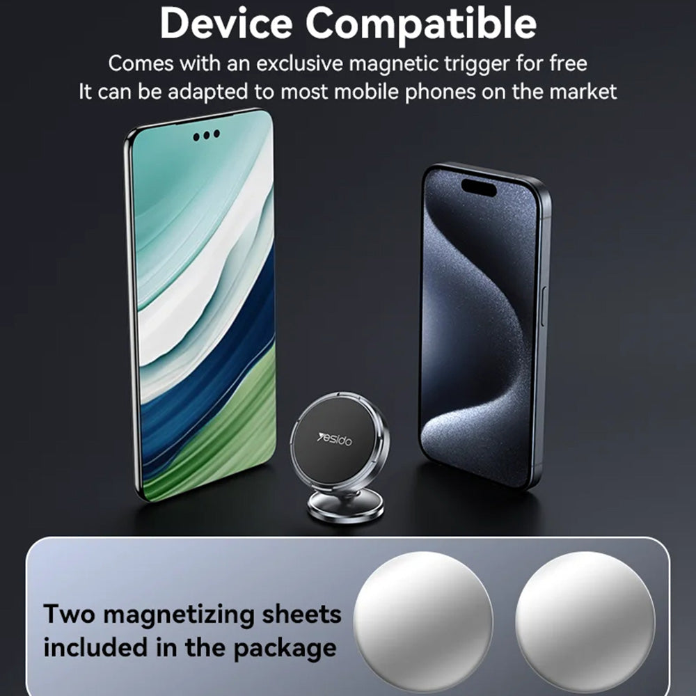 Auto Magnetni Držač Yesido C215, Univerzalan, Crn