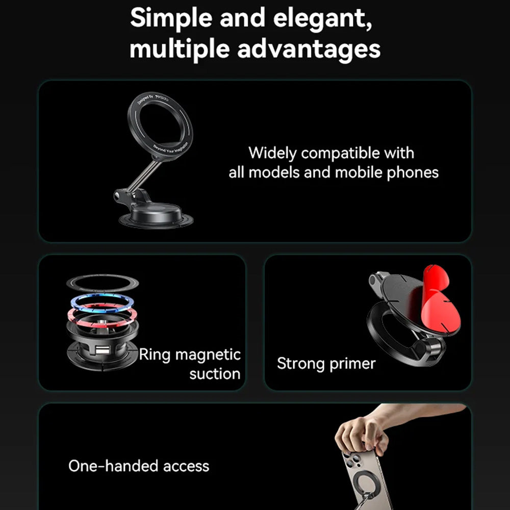 Magnetni auto nosač Yesido C218, Univerzalan, Crn