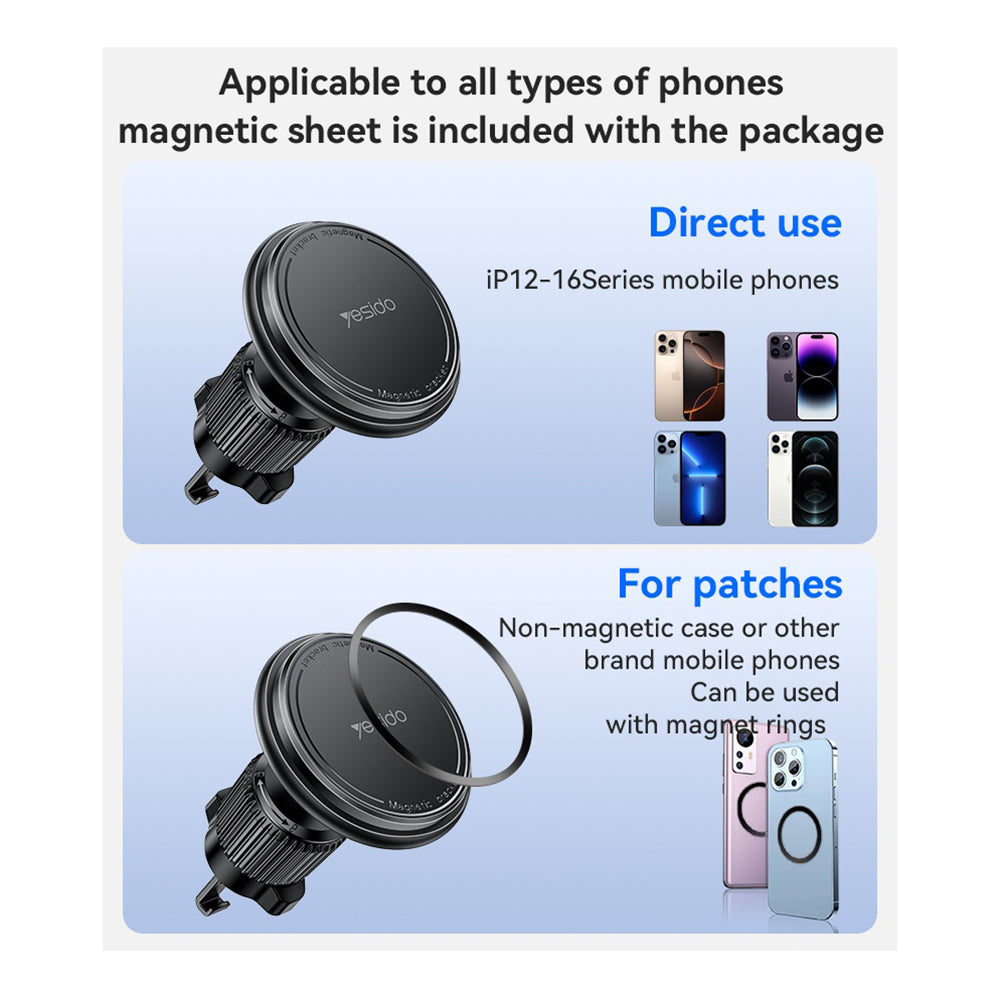 Auto Magnetni Nosac Yesido C252, Univerzalan, Crn