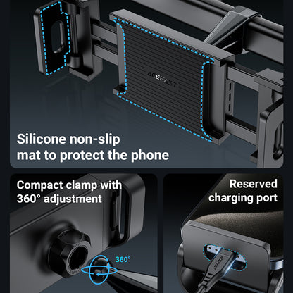 Auto nosač za naslon za glavu Acefast D8 za telefon / tablet, 4.7inch - 12.9inch, Crn