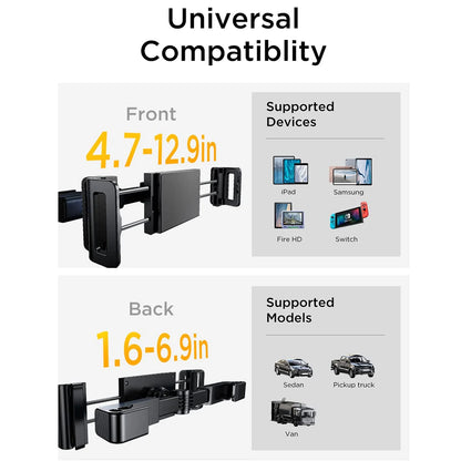 Auto nosač Lisen za telefon / tablet, 4.7inch - 12.9inch, Crni YL0221030002