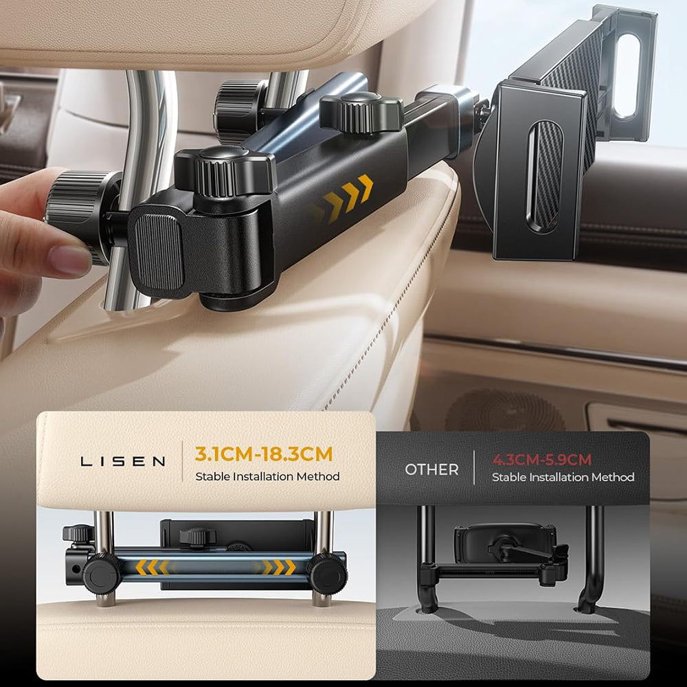 Auto nosač za naslon za glavu Lisen za telefon / tablet, 4.7inch - 12.9inch, crni YL0423090004