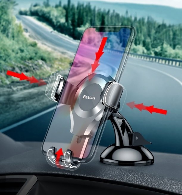 Auto držač Baseus Osculum Gravity, 63mm - 85mm, SUYL-XP01 Crni
