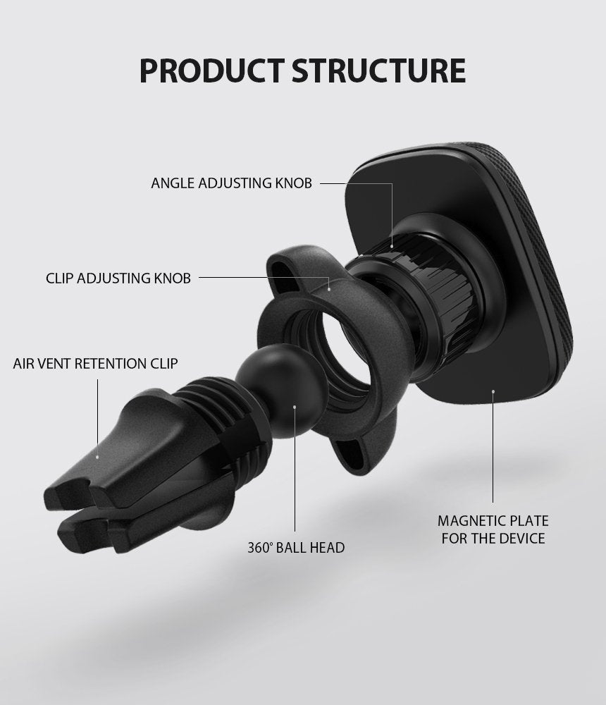Univerzalni magnetni auto držač Ringke Power Clip, crni