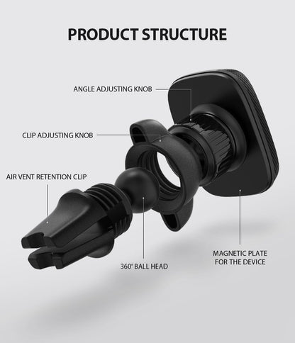 Univerzalni magnetni auto držač Ringke Power Clip, crni