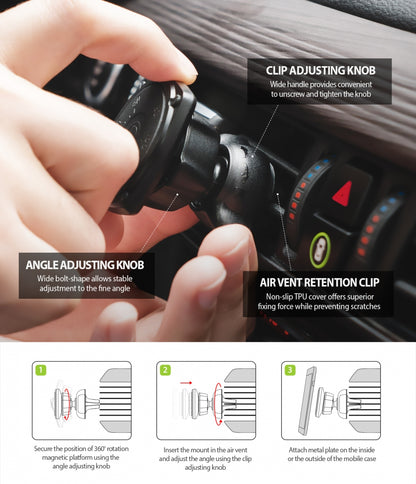 Univerzalni magnetni auto držač Ringke Power Clip, crni