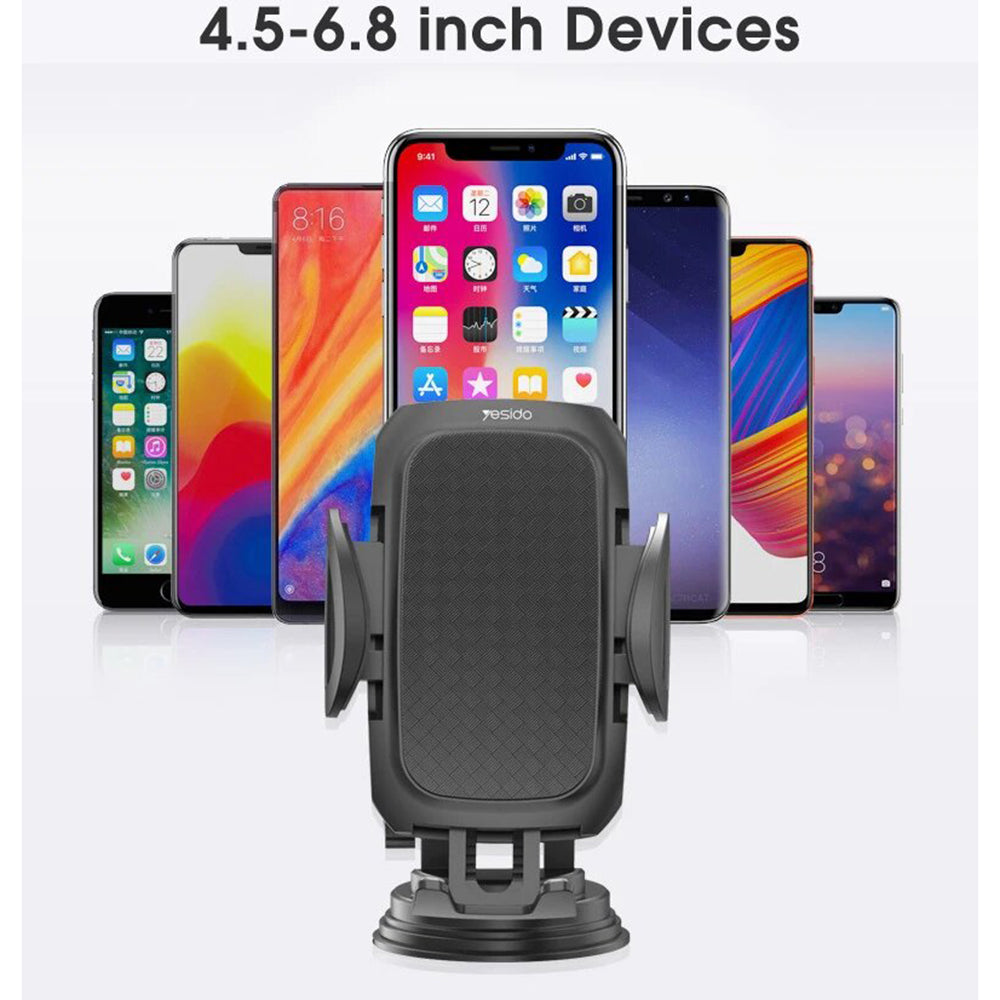 Suport Auto Yesido C111, 4.5inch - 6.8inch, Crni