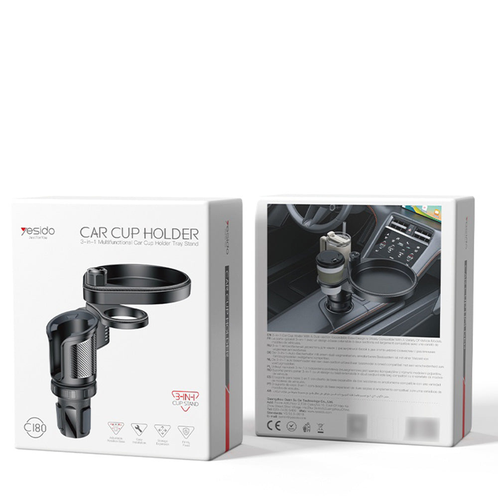 Držač čaša Yesido C180 3u1, Crni