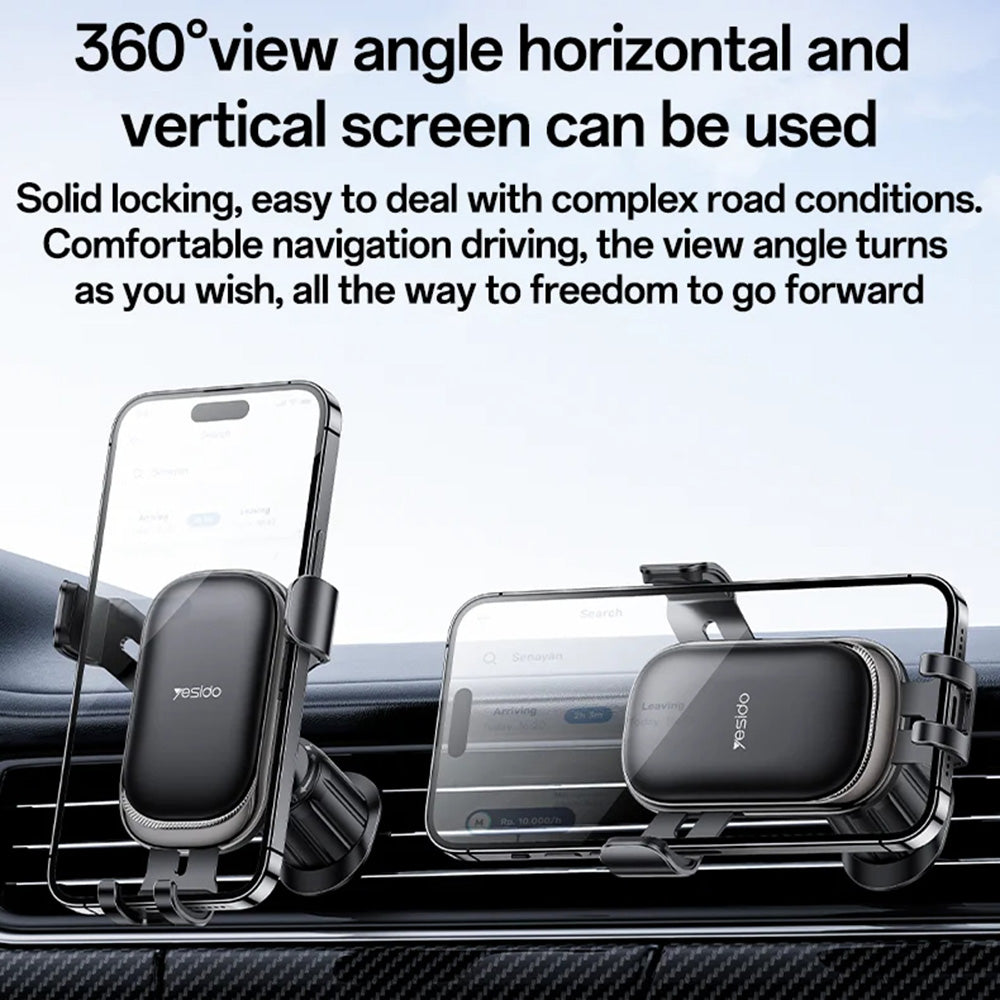 Auto nosač Yesido C247, 4.7inch - 7.2inch, Crna