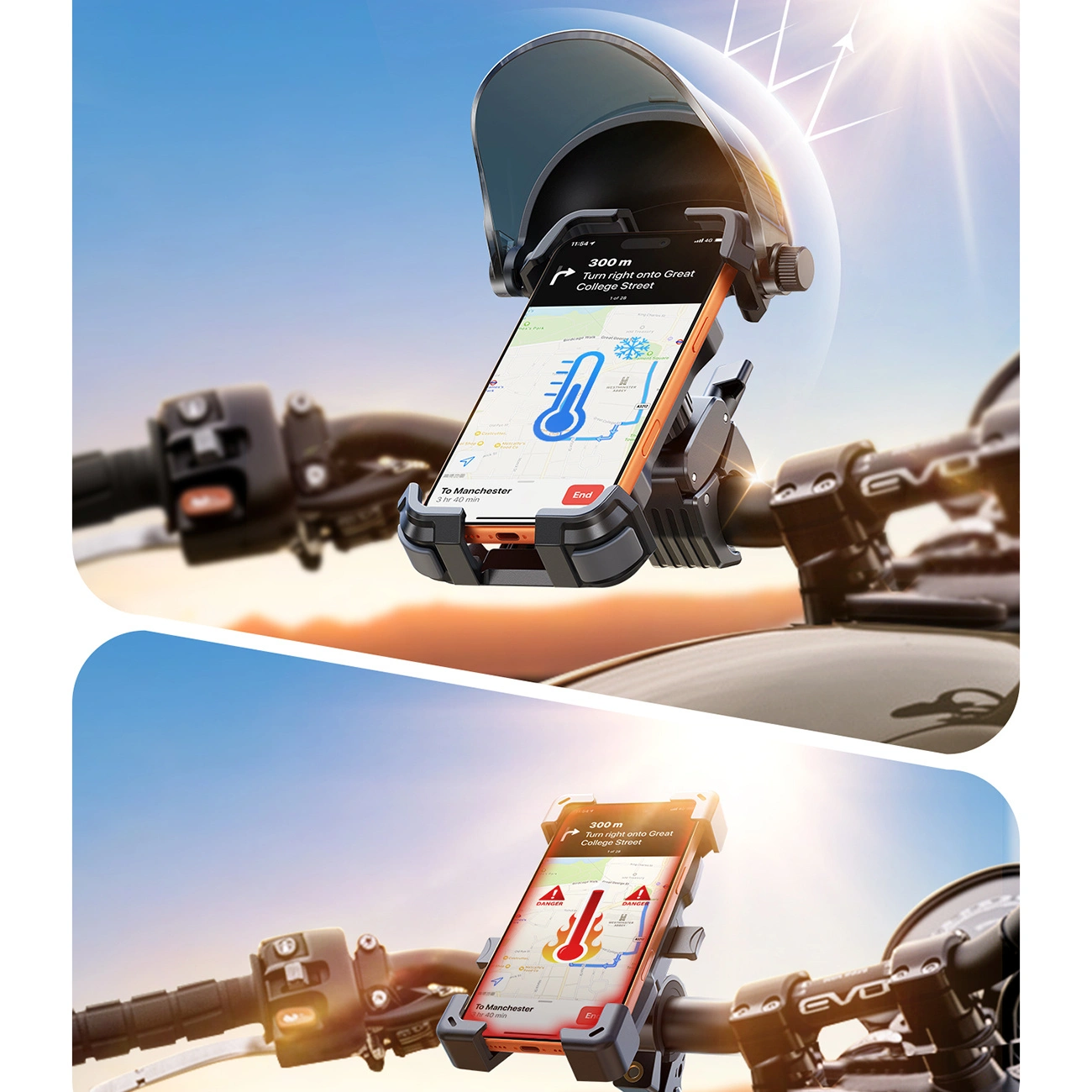 Držač za bicikl motocikl sa suncobranom Joyroom JR-ZS528, 4.7inch - 7inch, Crna