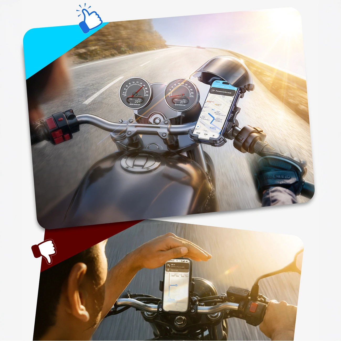 Držač za bicikl motocikl sa suncobranom Joyroom JR-ZS526, 4.7inch - 7inch, Crna