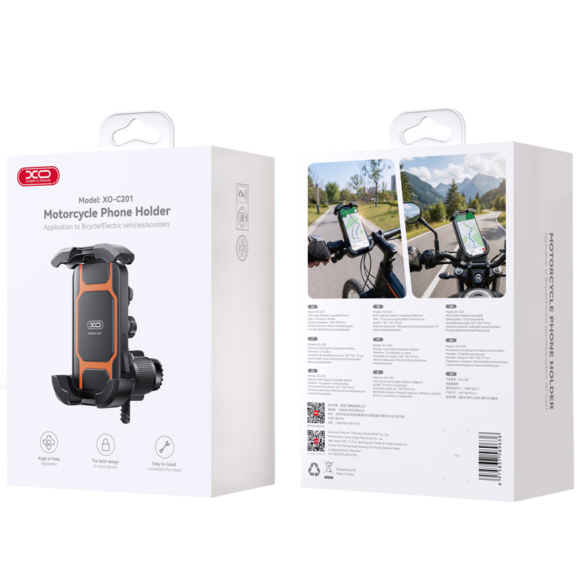 Držač za bicikl motocikl XO Design C201, 4.5inch - 7inch, Crno Narandžasto