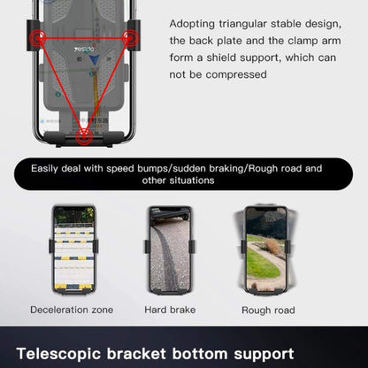 Držač za bicikl Yesido C94, 4inch - 6.5inch, Crni