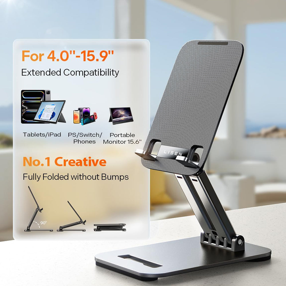 Stalak za sto Lisen za telefon / tablet, 4inch - 15.9inch, crni YL0424080007