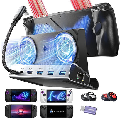 Hub Suport sa hladnjakom Lisen S1 za Konzolu ROG / Lenovo / Razer / Aya / Logitech / Onexplayer Series, Crni YL0423110005