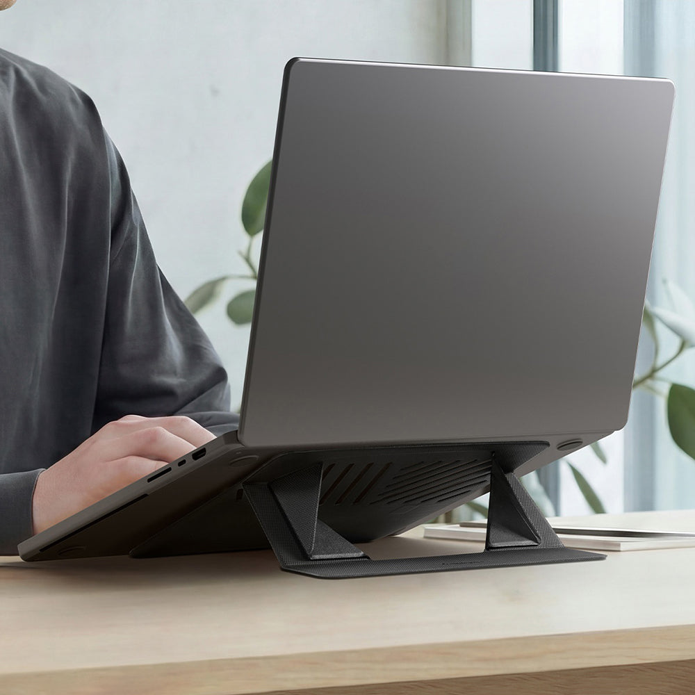Spigen Slim Fold LD201-S6 držač za laptop max. 14 inča, Crni AMP11115