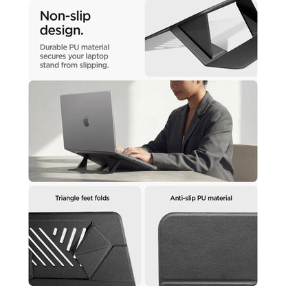 Spigen Slim Fold LD201-S6 držač za laptop max. 14 inča, Crni AMP11115