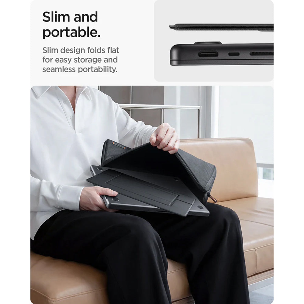 Podrška Spigen Slim Fold LD201-S7 za Laptop max. 14 inča, Crna AMP11116