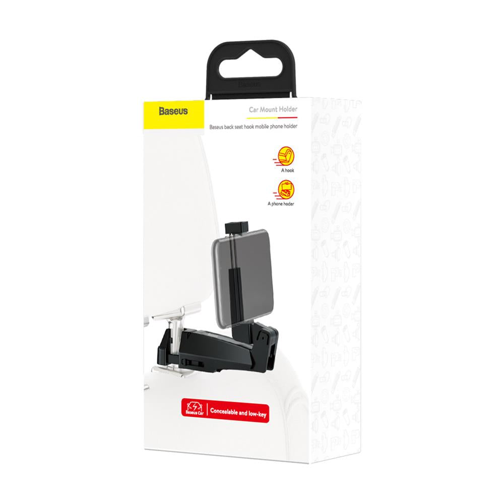 Car Headrest Support Baseus BackSeat Hook, 64mm - 90mm, Black SUHZ-A01 