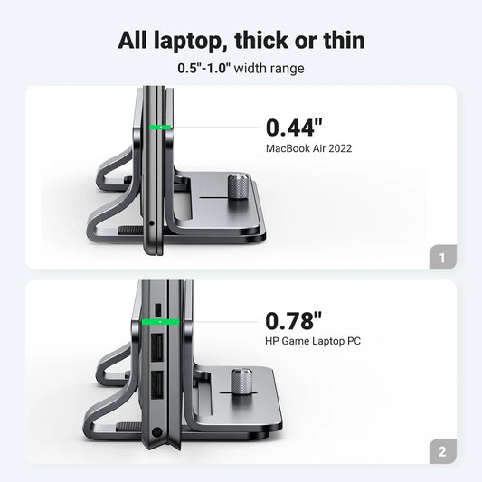 Vertikalni nosač UGREEN LP258 za laptop debljine 12mm - 26mm, Srebrni