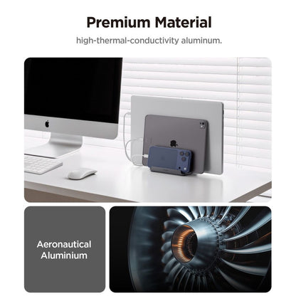 Vertikalni nosač Spigen LD208S4 Two za laptop debljine 14mm - 27mm, Sivi