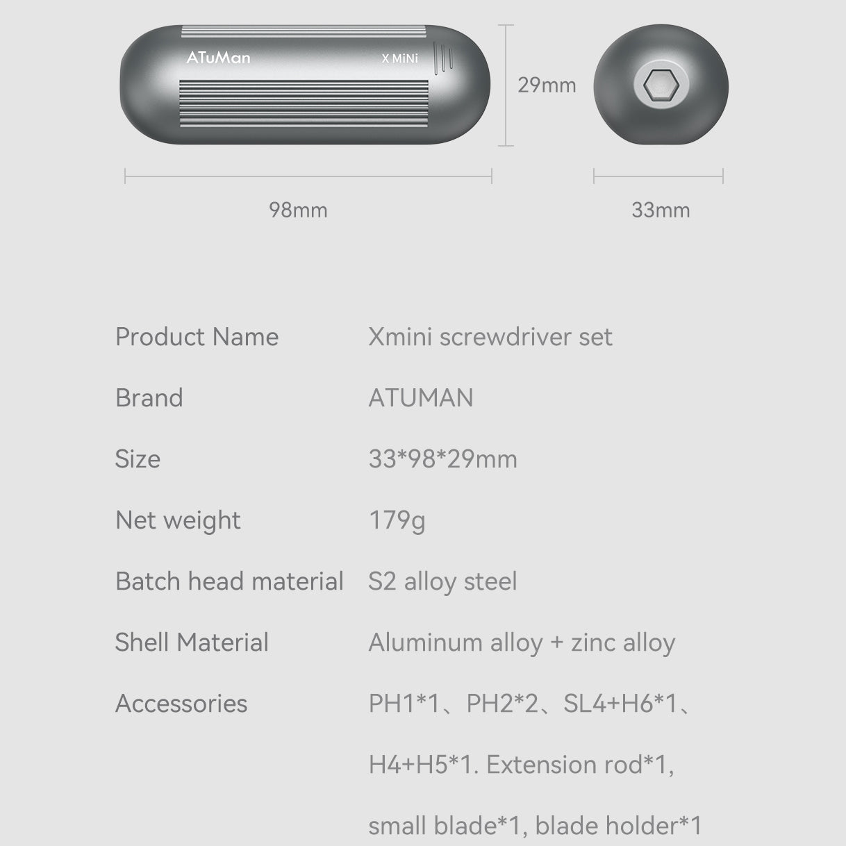 Odvijač ATuMan Xmini Pocket