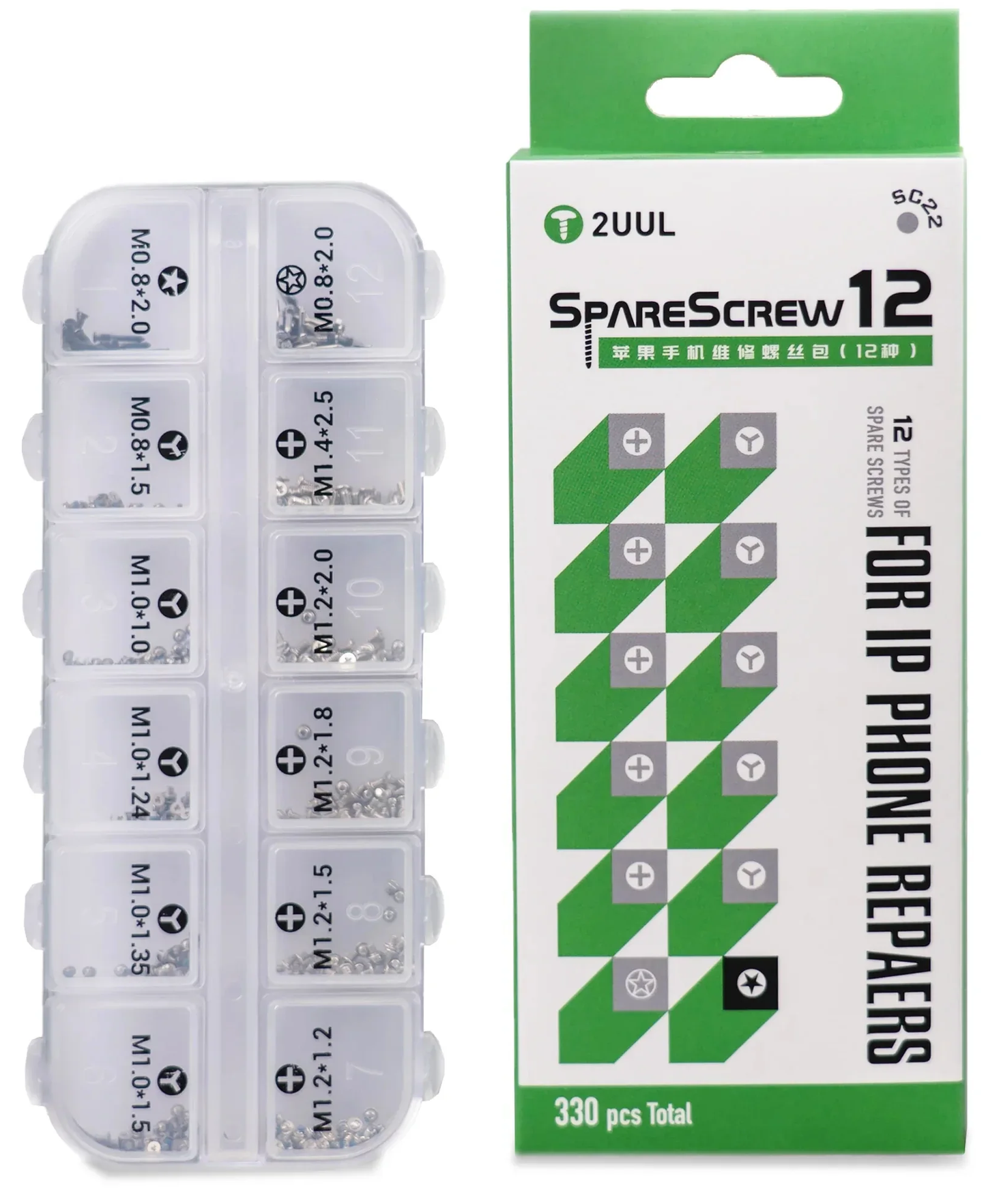 Šrafovi 2UUL SC22 za Apple iPhone seriju, 330in1