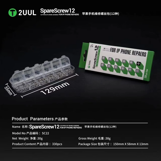 Šrafovi 2UUL SC22 za Apple iPhone seriju, 330in1